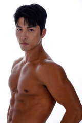 素晴らしい肉体をしたアジア男性のフィットネスイメージ
