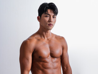 Fototapeta premium 素晴らしい肉体をしたアジア男性のフィットネスイメージ