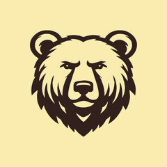 Bear head illustration, logo. Vector drawing of bear