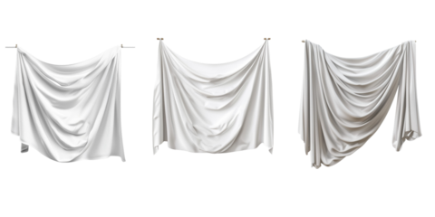 white textile hanging banner
