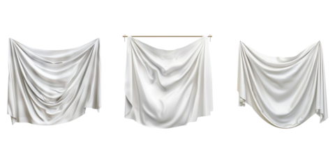 white textile hanging banner
