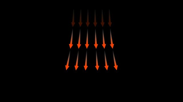 Red arrow heat airflow animation on transparent background