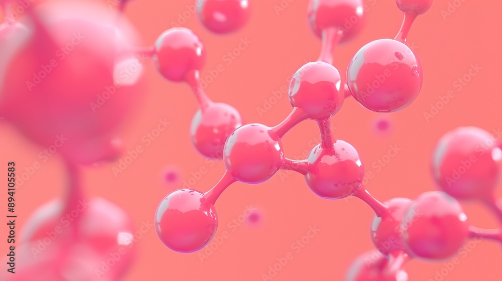 Poster futuristic science background with abstract molecular structure, digital grid, and binary code, idea