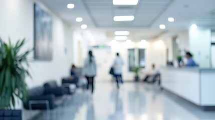 Back view of medical professionals collaborating in a hospital office with blurred light gray and white background - ideal for healthcare and medical concepts with ample copy space for text