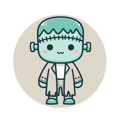 Cute Frankenstein's Monster Illustration