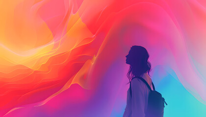 Fototapeta premium Colorful wallpaper with smooth color transitions