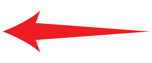 Fototapeta premium Red long arrow icon pointing left