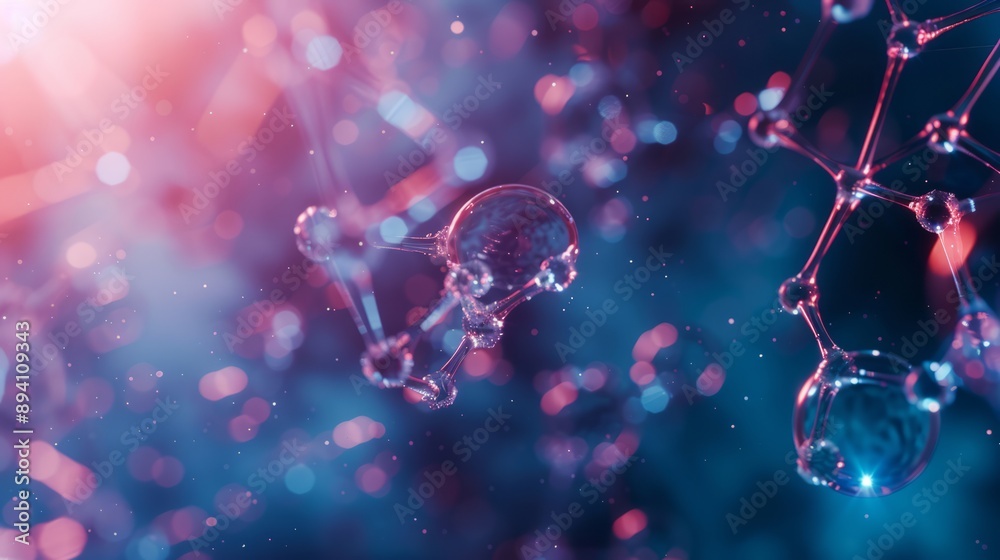 Canvas Prints abstract molecular structure background with connected atoms, medical and scientific research concep