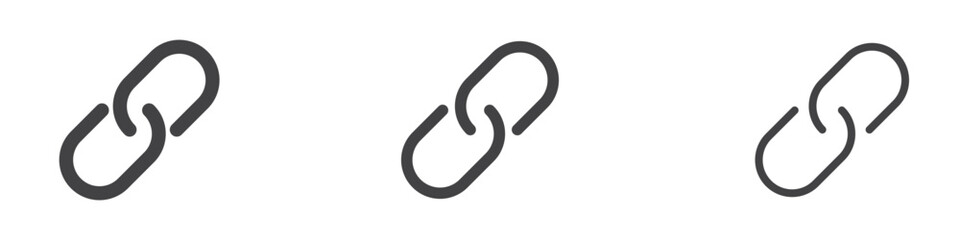 Link icon symbol sign collection in white and black