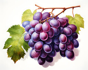 Fototapeta premium Fruit grape clipart on white background.
