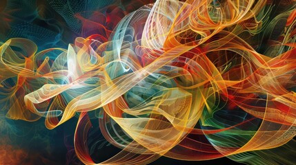 artistic visualization of global financial integration, with a digital tapestry showing interwoven threads of currencies and economies