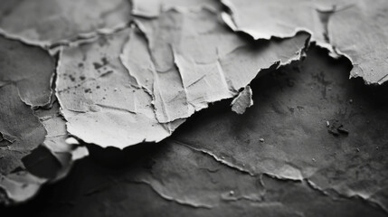 Obraz premium The Power of Silence: Black & White Photography & Torn Paper Script Speak Volumes Unsaid