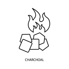 charcoal concept line icon. Simple element illustration.charcoal concept outline symbol design.