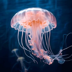 Obraz premium Jellyfish, beautiful animals, deadly poison deep in the sea.