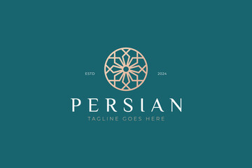 Persian Floral Pattern Logo Geometric Mandala Ornament Motif Lotus Luxury Beauty
