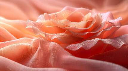 Close-up of a Peach-Colored Rose Fabric