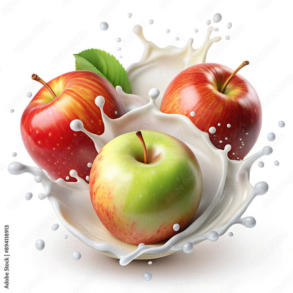 Wall mural Apple Splash in Milk