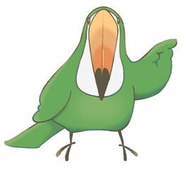 Toucan pointing to the right(matcha)