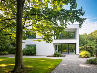 Naklejka premium Stadtvilla mit Garten, hochwertig