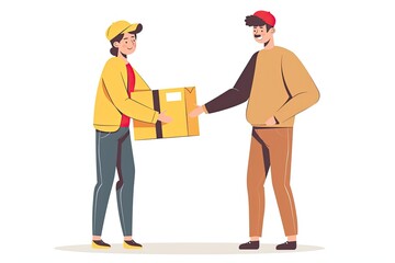 Obraz premium a person handing over a package to another person 