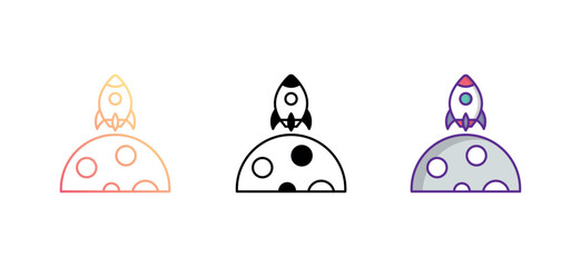 Landing icon design with white background stock illustration