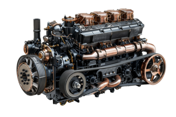 Modern Car engines isolated on transparent background	
