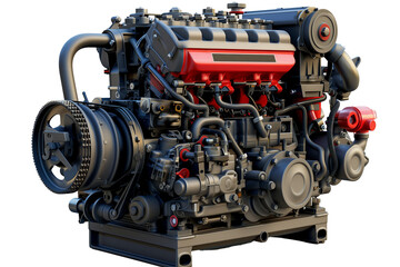 Modern Car engines isolated on transparent background	

