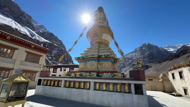 views of kee monastery in spiti valley, india
