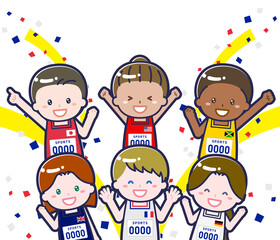 スポーツ大会に出場する多国籍な選手04