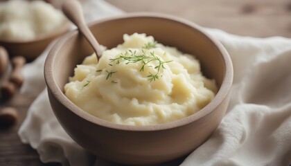 Fresh homemade creamy mashed potato in bowl