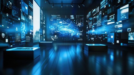 Floating holographic interfaces in a dark room