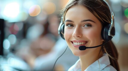 Smiling Customer Service Representative with Headset