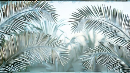 Palm Leaf Etched Glass