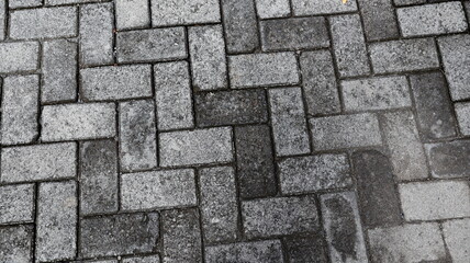 Obraz premium Outdoor gray paving blocks stone texture
