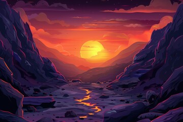 Sunset Over the Rocky Mountains