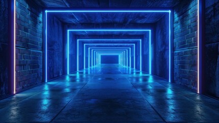 Obraz premium Neon Lights Tunnel