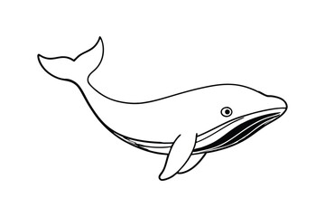 blue whale silhouette line art vector design