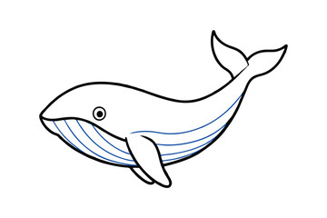 blue whale vector design