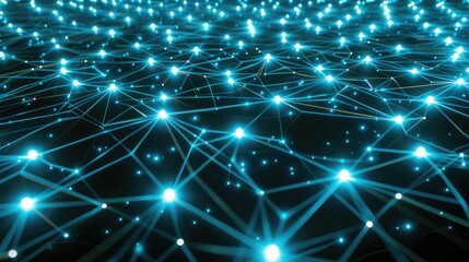 Obraz premium Futuristic mesh grid with glowing nodes