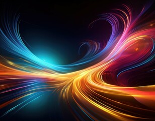 Mesmerizing Neon Waves A Captivating Abstract Art Design