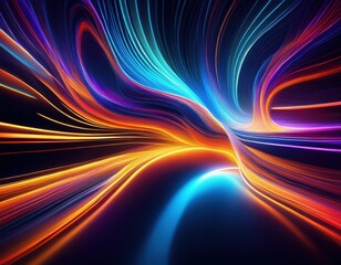 Obraz premium Mesmerizing Neon Waves A Captivating Abstract Art Design