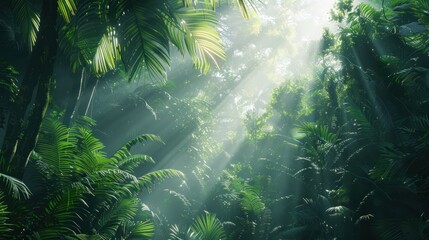 Sunlight Through the Rainforest Canopy