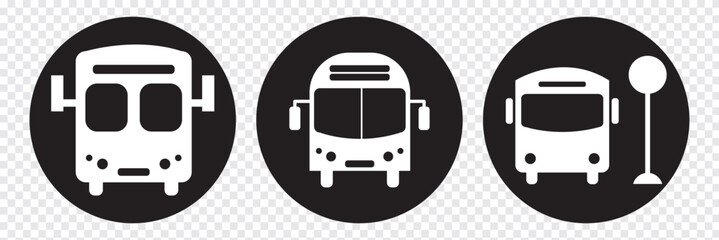 Bus icon, logo isolated on transparent background. Eps 10.
