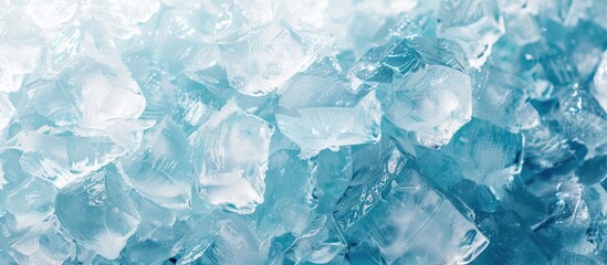 Close-up of Crystal Clear Ice Cubes