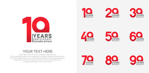 anniversary logotype style with red and black color can be use for company celebration event