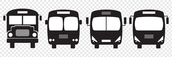 Side Bus icon. Public transport symbol. Automobile Side view. illustration isolated on white. eps 10.