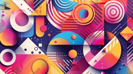 Obraz premium Gradient geometric shapes forming a dynamic pattern