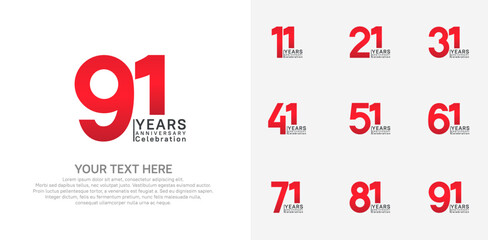 anniversary logotype style with red and black color can be use for company celebration event