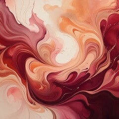 Fototapeta premium Maroon and Peach Ink (4)