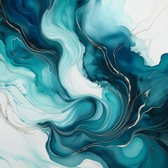 Obraz premium Navy and Teal Ink (10)